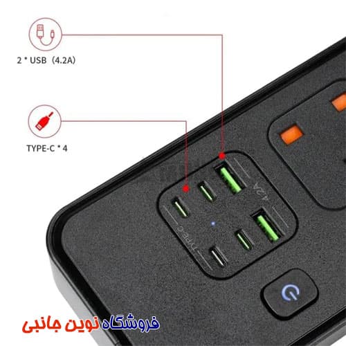 چند راهی و محافظ برق دارگرین لاین مدل Power Socket PD30W ا Green Lion Power Socket PD30W Multiport Smart (تک/عمده) — تصویر ۳