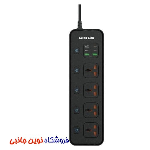 چند راهی و محافظ برق دارگرین لاین مدل Power Socket PD30W ا Green Lion Power Socket PD30W Multiport Smart (تک/عمده)