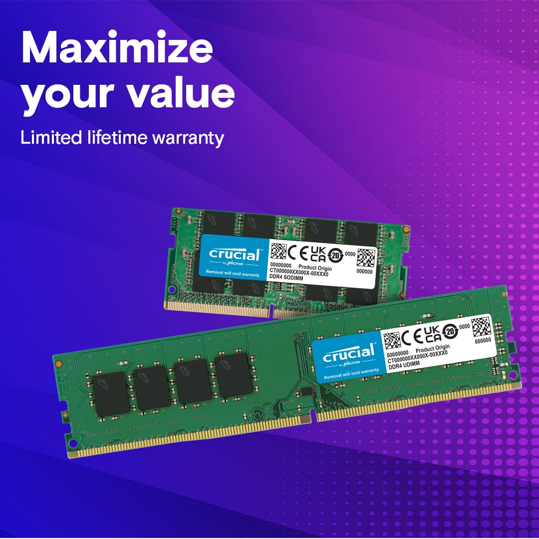 رم کامپیوتر کروشیال Crucial 16GB DDR4-3200 CL22 UDIMM — تصویر ۶