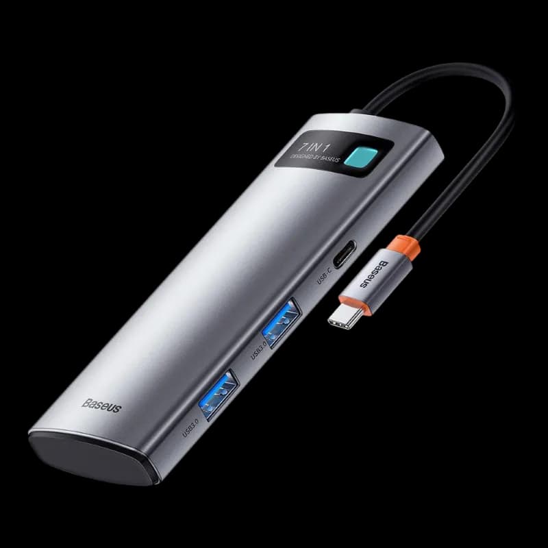 هاب تایپ سی 7 پورت مک بوک بیسوس Baseus Tunderbolt C+Pro Hub CAHUB-L0G — تصویر ۲