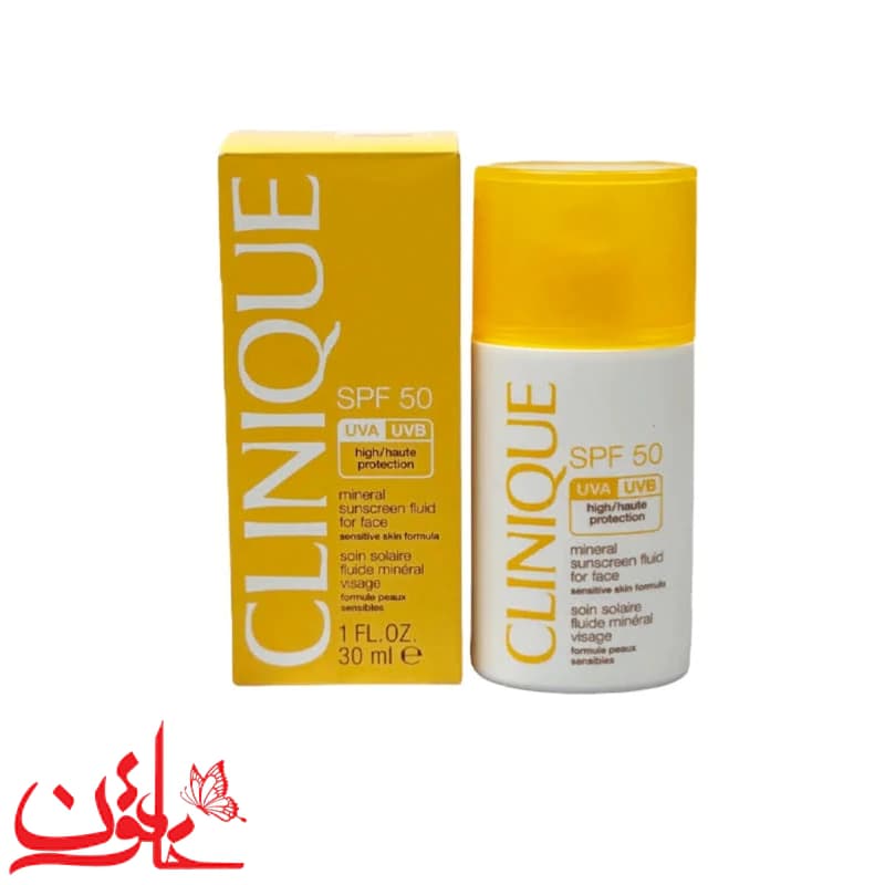 فلوئید ضد آفتاب بی رنگ کلینیک SPF50 مینرال مناسب پوست حساس حجم 30 میلی لیتر — تصویر ۳