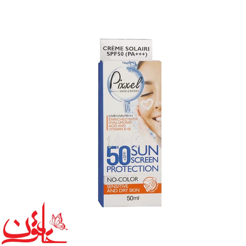 کرم ضدآفتاب بی‌رنگ پیکسل SPF50 پوست خشک و حساس حجم 50 میلی لیتر — تصویر ۵