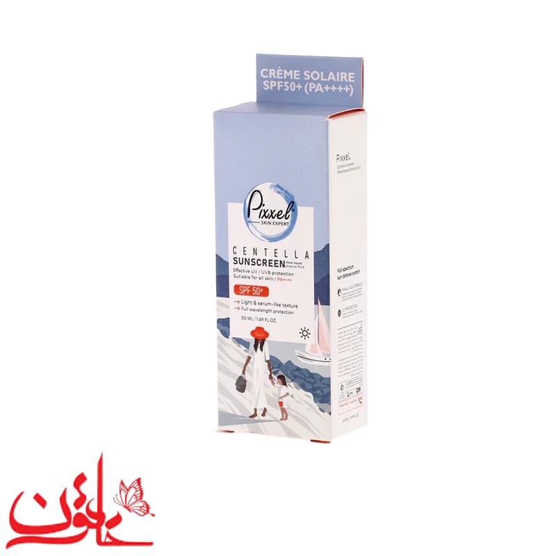 کرم ضدآفتاب سنتلا پیکسل SPF50 بی رنگ مناسب انواع پوست حجم 50 میلی لیتر — تصویر ۷