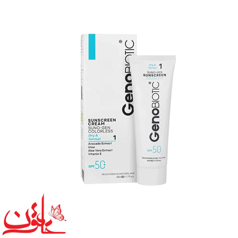 ضدآفتاب بی‌رنگ پوست خشک ژنوبایوتیک SPF50 حجم 50 میلی لیتر — تصویر ۹