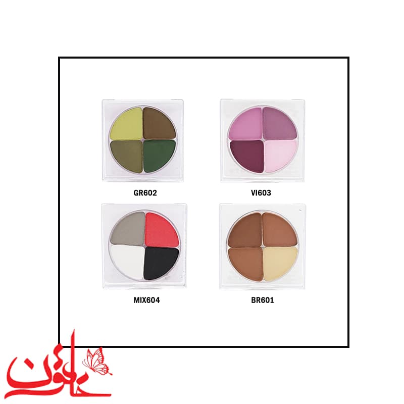 سایه چشم سالوته پرو شماره 602 مدل کریستالی (پالت ۴ رنگ مات) — تصویر ۸