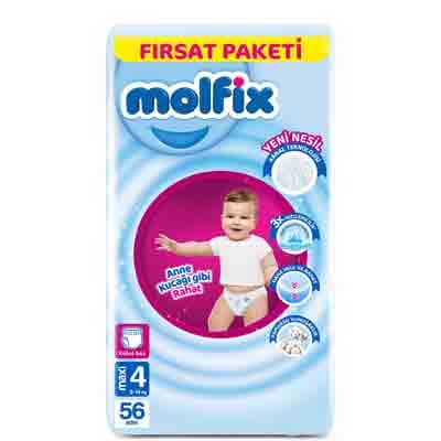 پوشک شورتی مولفیکس سایز 4 بسته 56عددی