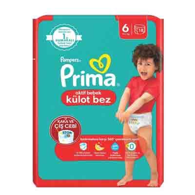 پوشک شورتی پریما سایز 6 بسته 18 عددی