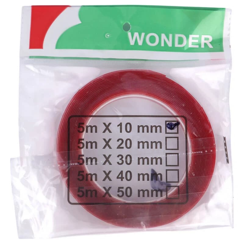 چسب دو طرفه ژله ای قرمز 1 سانتی متر Wonder — تصویر ۳