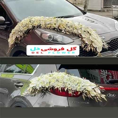 ماشین عروس با گل سفید 671
