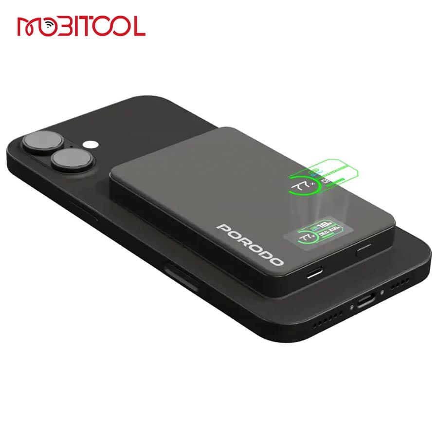 پاوربانک مگ سیف 10 هزار هوشمند پرودو Porodo 10000mAh MagSafe Power Bank PB085 — تصویر ۳