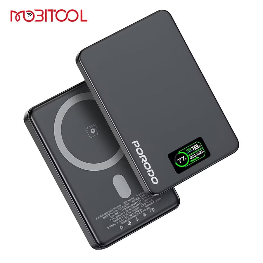 پاوربانک مگ سیف 10 هزار هوشمند پرودو Porodo 10000mAh MagSafe Power Bank PB085 — تصویر ۴