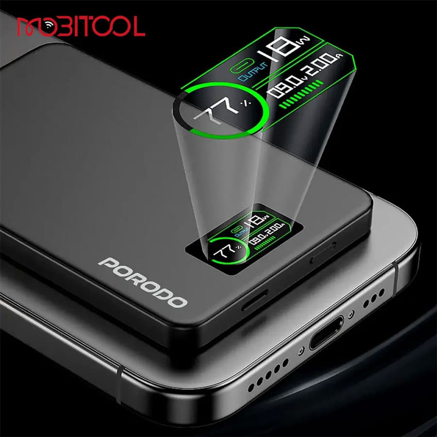 پاوربانک مگ سیف 10 هزار هوشمند پرودو Porodo 10000mAh MagSafe Power Bank PB085 — تصویر ۶