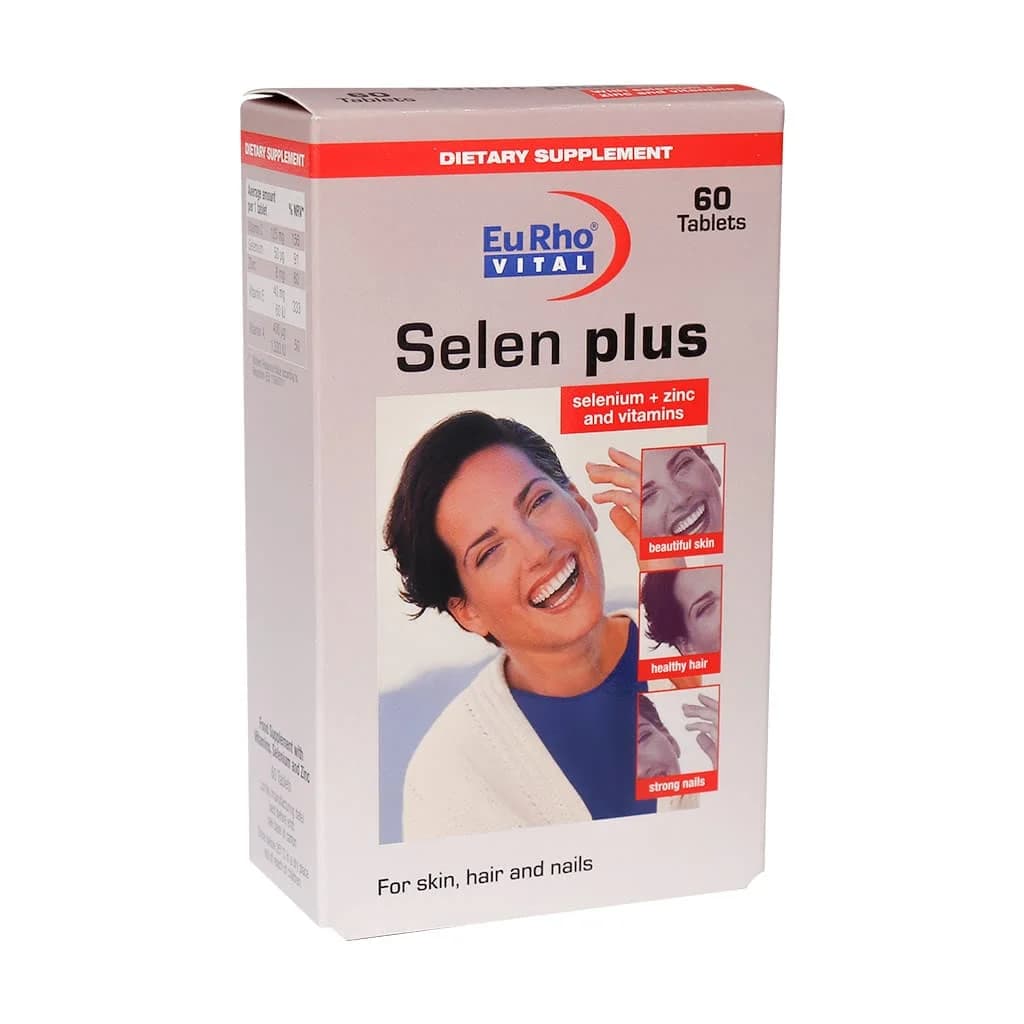 کپسول سلن پلاس یوروویتال ۶۰ عددی؛ تقویت پوست، مو، ناخن و سیستم ایمنی | EURO VITAL SELEN PLUS