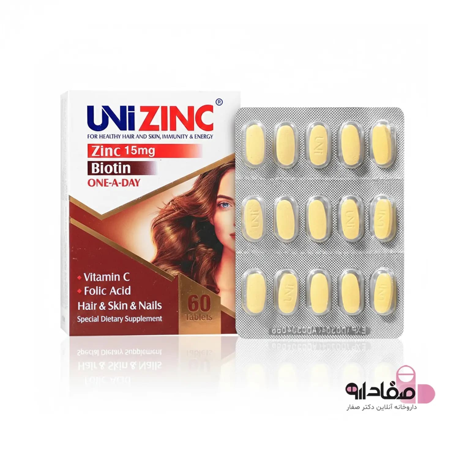 قرص یونی زینک ابیان دارو ۶۰ عددی | Uni Zinc Abian Darou 60 Tablets