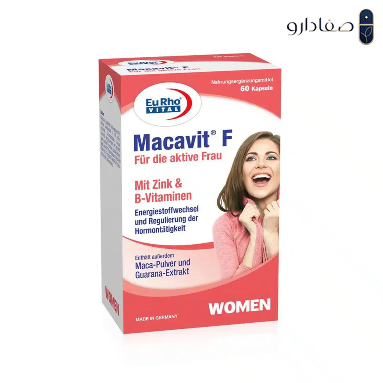 کپسول ماکاویت اف یوروویتال بسته ۶۰ عددی؛ تقویت میل جنسی بانوان | EuRho Vital Macavit F 60 caps