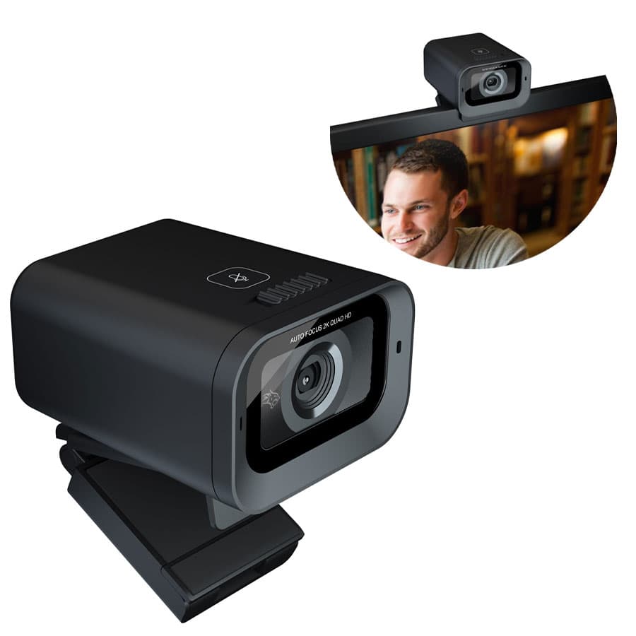 وب کم گیمینگ 2K پرودو همراه با میکروفون و سه پایه Porodo Gaming 2K 30fps Auto Focus Webcam PDX535