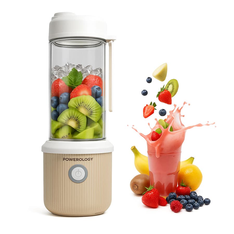 مخلوط‌ کن و جویسر شارژی 126 وات پاورولوژی Powerology Press & Refresh Portable Blender PSM013 — تصویر ۲