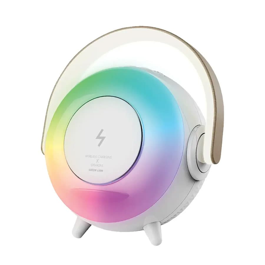 اسپیکر، چراغ رومیزی و شارژر وایرلس گرین لاین Green Lion Uranus Bluetooth Speaker with Table Lamp