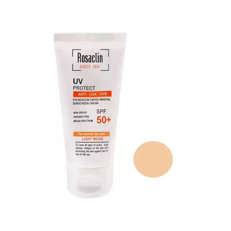کرم ضد آفتاب رزاکلین مدل بژ روشن مناسب پوست خشک حجم 40mL