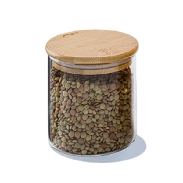 بانکه شیشه ای درب چوبی گرد 10 سانت مدل UN- 1750
