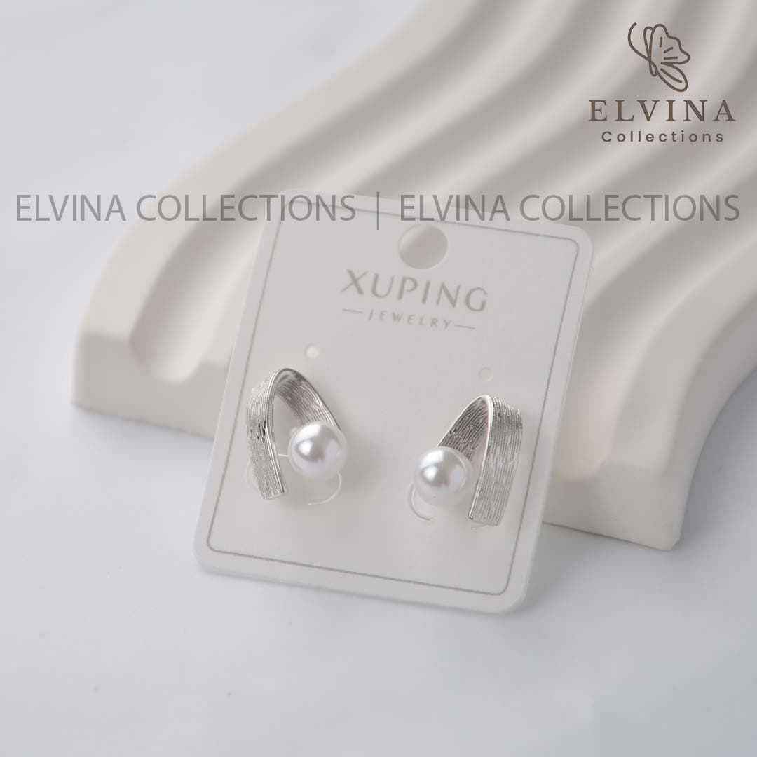 گوشواره ژوپینگ اصل(Xuping) طرح منحنی مرواریدی — تصویر ۷