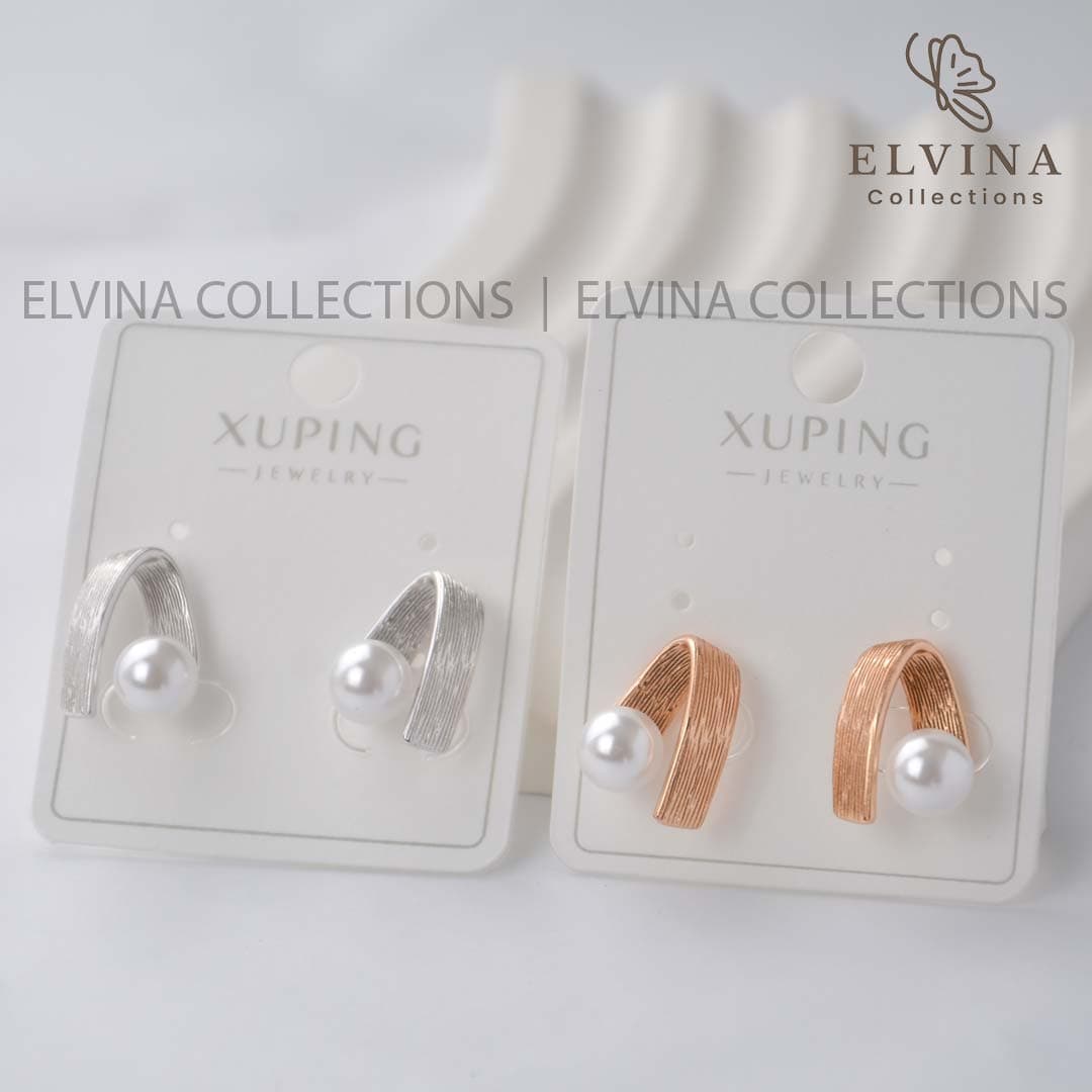 گوشواره ژوپینگ اصل(Xuping) طرح منحنی مرواریدی