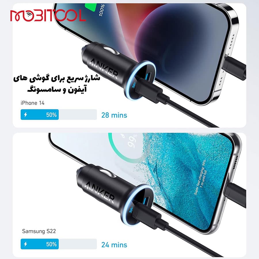 شارژر فندکی 52.5 وات انکر Anker A2735 323 52.5W Compact 2-Port Car Charger — تصویر ۹