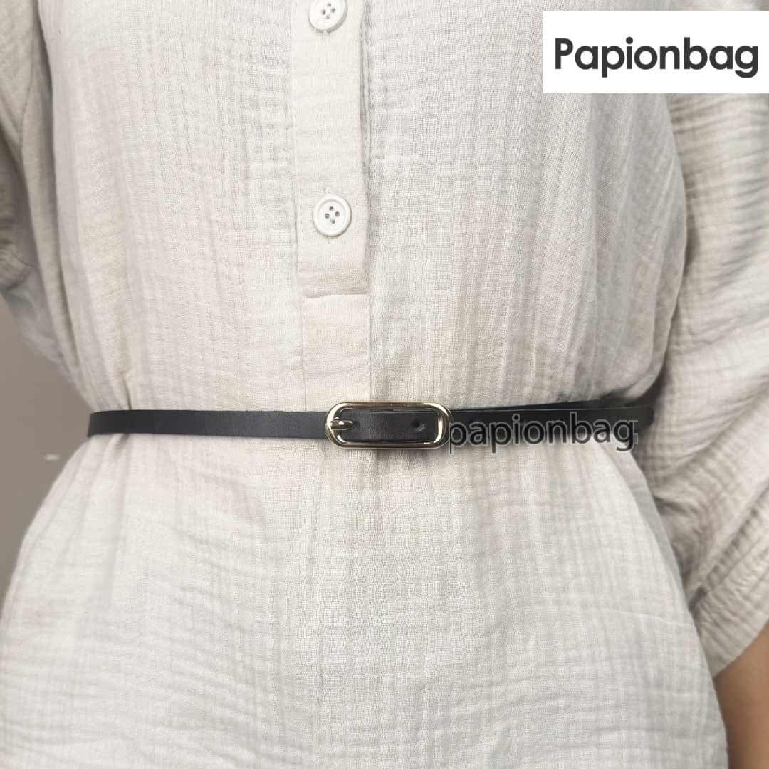 کمربند کلاسیک زنانه باریک کد1255 سگک طلایی — تصویر ۷