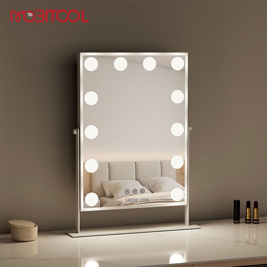 آینه آرایشی LED دار 12 تایی گرین لاین Green Lion Glam Shine Makeup Mirror 12 LED Lights — تصویر ۳