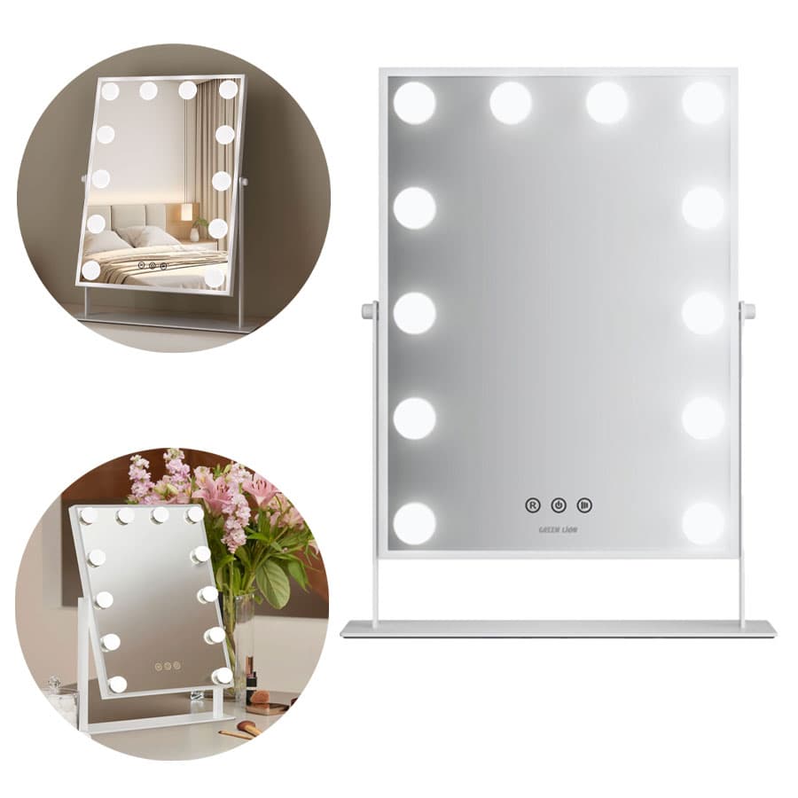آینه آرایشی LED دار 12 تایی گرین لاین Green Lion Glam Shine Makeup Mirror 12 LED Lights