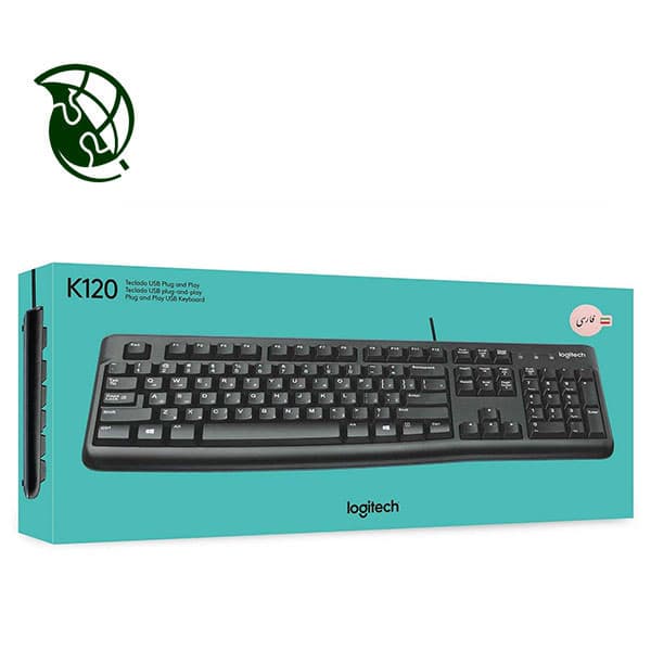 کیبورد باسیم لاجیتک مدل K120 با حروف فارسی