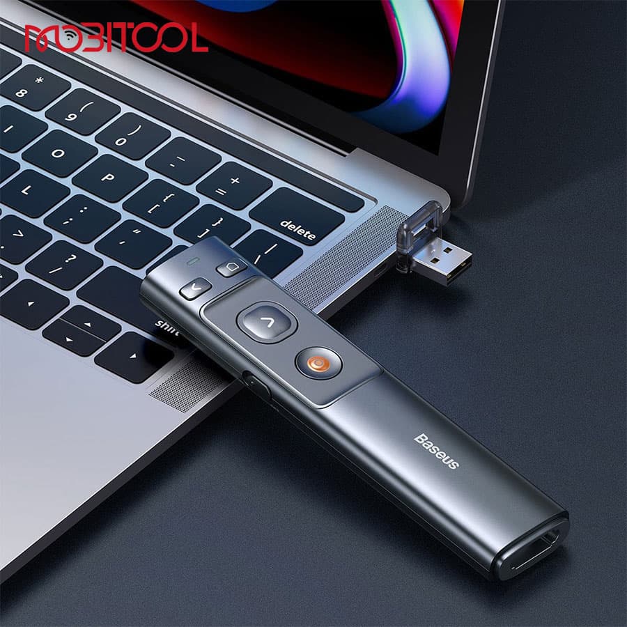 پوینتر و پرزنتر وایرلس بیسوس Baseus Orange Dot Wireless Presenter Red Laser ACFYB-0G — تصویر ۹