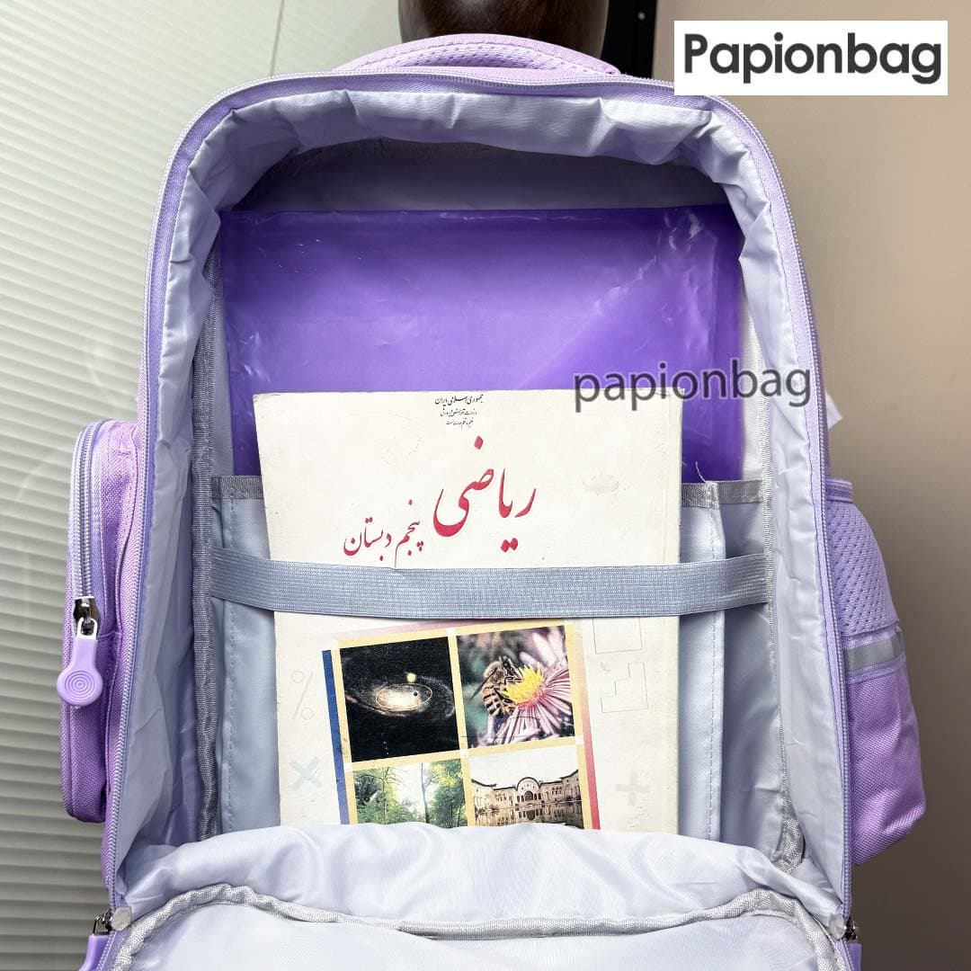 ست کرومی کیف مدرسه، جامدادی،قمقمه دوحالته و کیف ظرف غذا یاسی — تصویر ۷