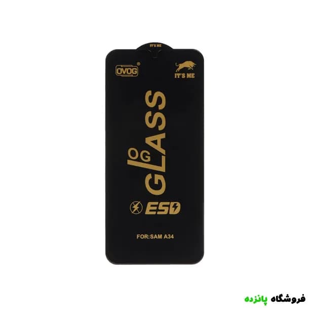 گلس شیشه ای سامسونگ A34 مدل OG – مشکی — تصویر ۲