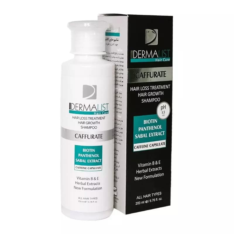 شامپو ضد ریزش درمالیست حاوی کافئین حجم 200mL