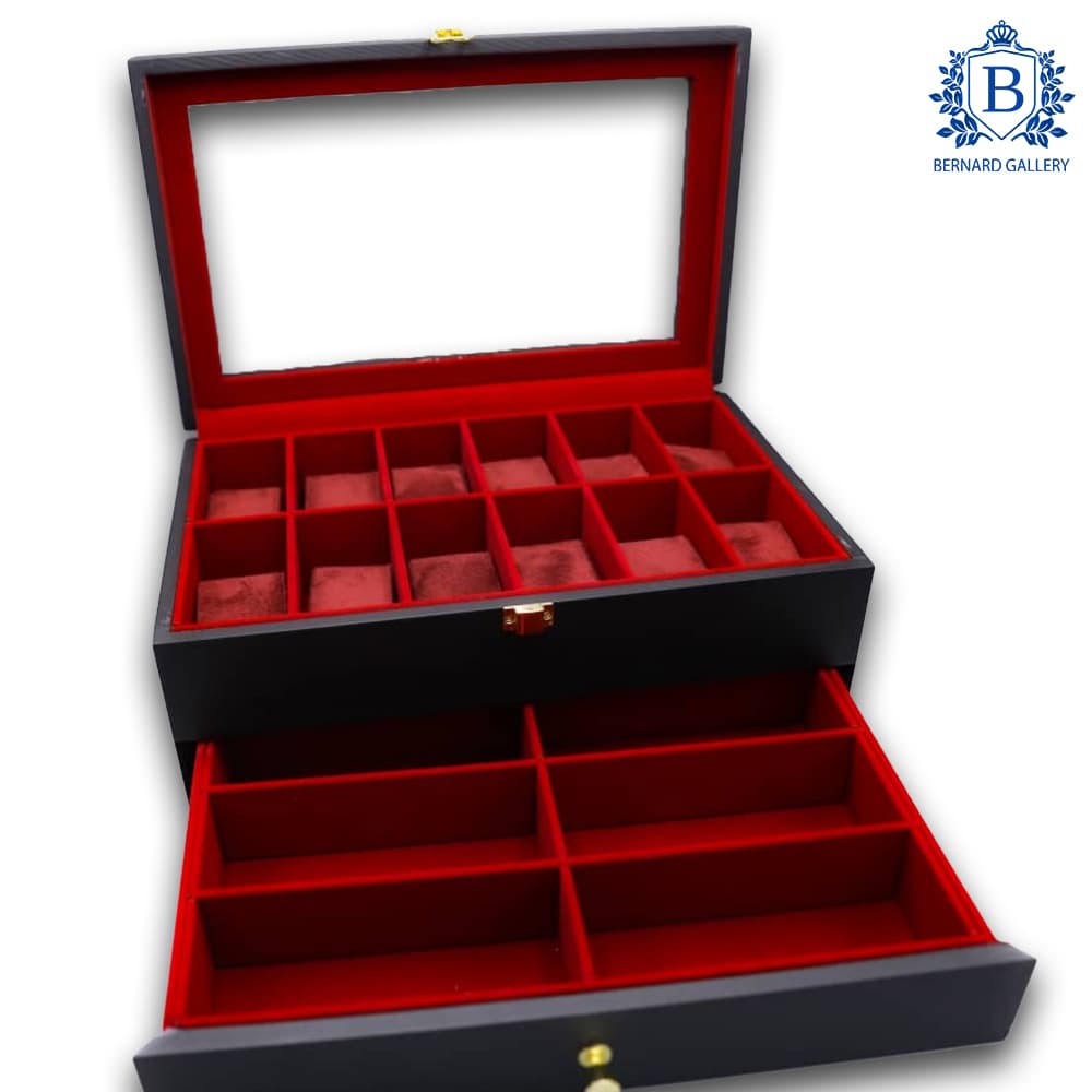 جعبه کلکسیونی 2 طبقه 12 تایی ساعت مچی Collectible Box For Watch — تصویر ۵