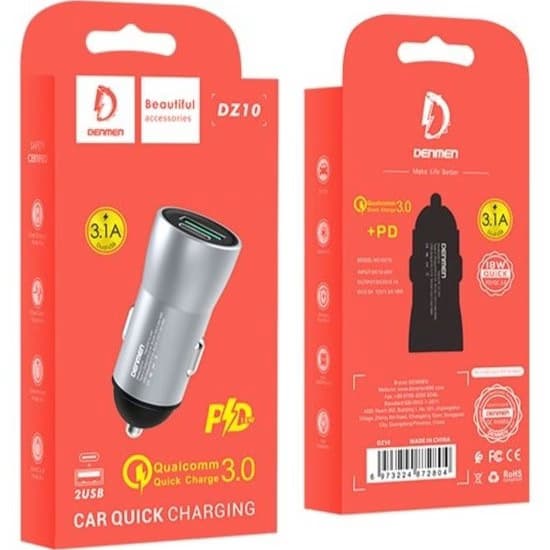 شارژر فندکی PD فست شارژ دنمن مدل DZ10 — تصویر ۳
