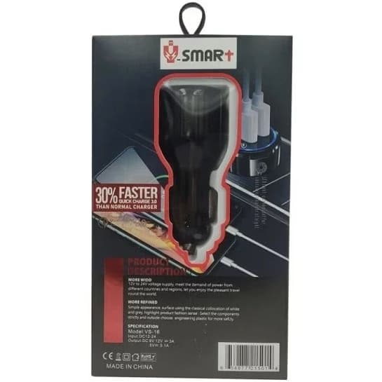 شارژر فندکی فست شارژ 2پورت وی اسمارت مدل VS-16 — تصویر ۶