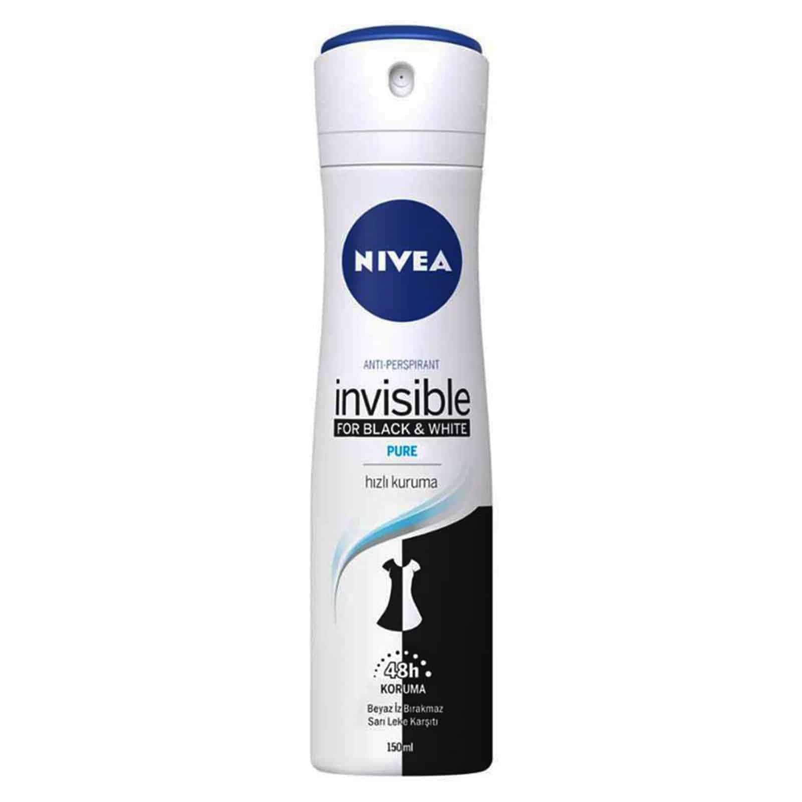 اسپری ضد تعریق نیوا Nivea زنانه مدل Black And White Invisible Pure حجم 200 میل