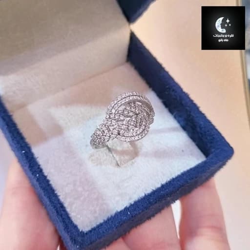 انگشتر نقره زنانه لوکس میکرو عیار 925آبکاری طلا سفید