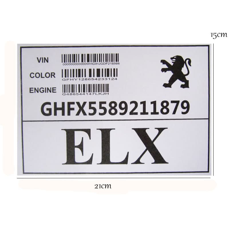 برگه خودرو طرح بارکد پژو ELX کد 2136 — تصویر ۶