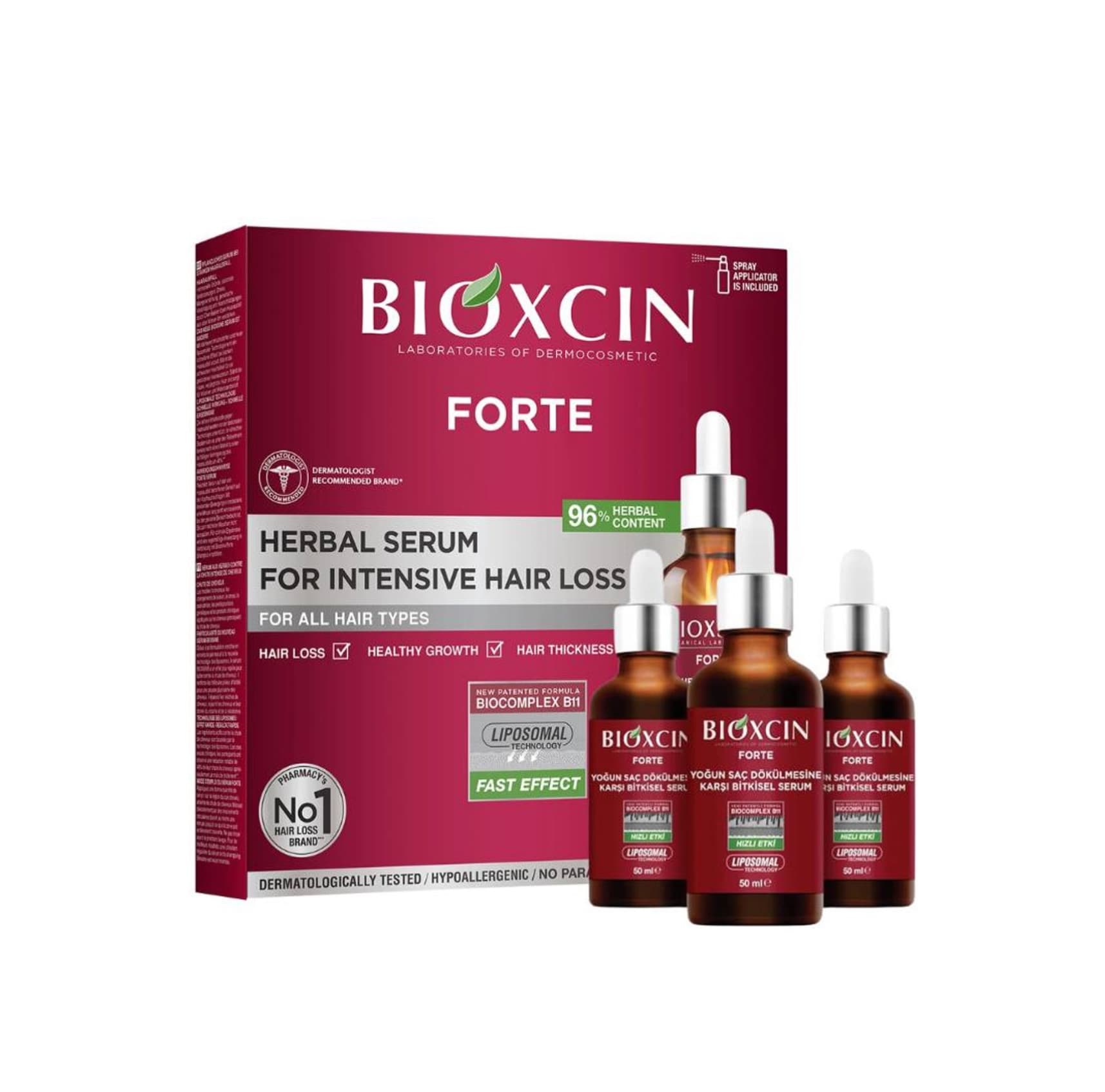 سرم مو ضد ریزش بیوکسین مدل Forte – بسته 3 عددی