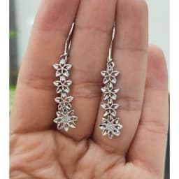 گوشواره نقره آویز تراش عیار 925 — تصویر ۲