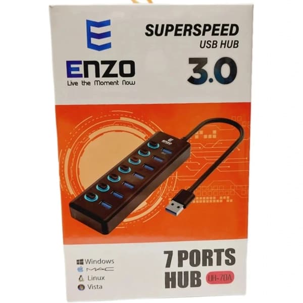 هاب 7 پورت USB 3.0 انزو UH-70A — تصویر ۸