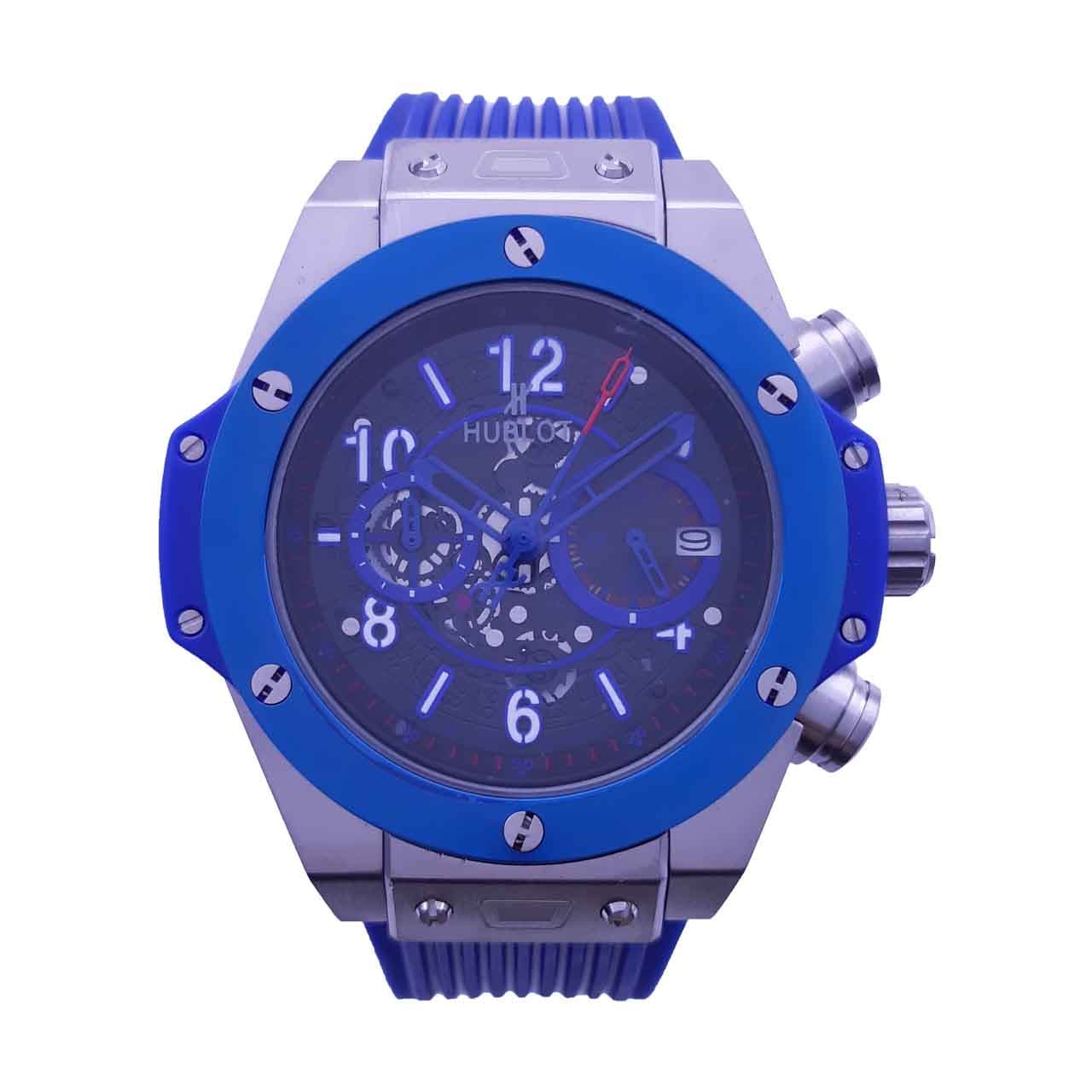 ساعت مچی مردانه هابلوت مدل Hublot Unico Blue Silver 1452G