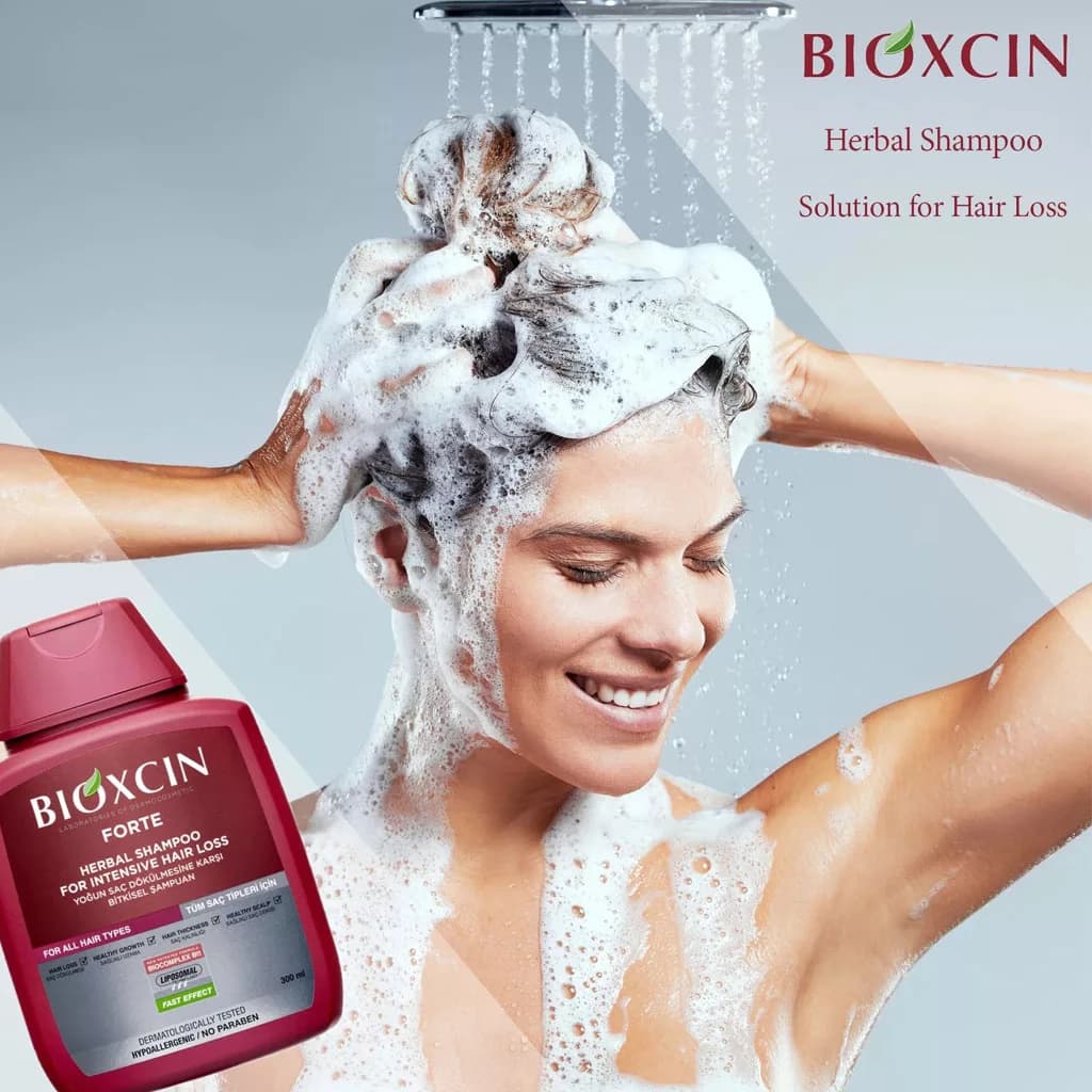 شامپو ضد ریزش بیوکسین Bioxcin Forte قرمز — تصویر ۳