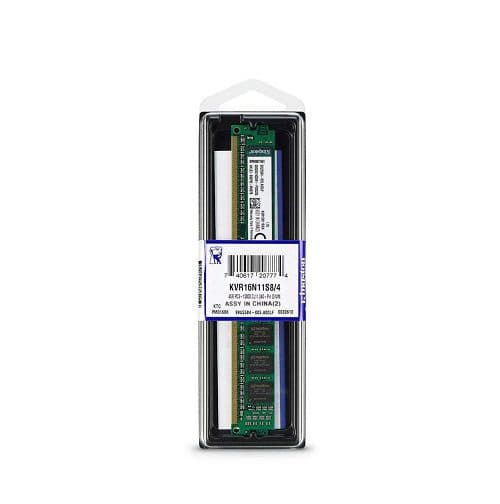 رم کامپیوتر کینگستون تک کاناله 4 گیگابایت / Kingston KVR RAM 1600MHz CL11 DDR3 — تصویر ۲