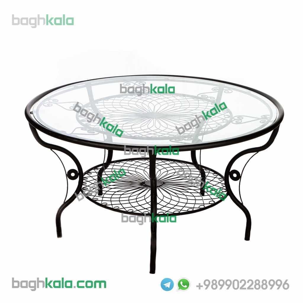 میز باغی قطر 120 فرفورژه