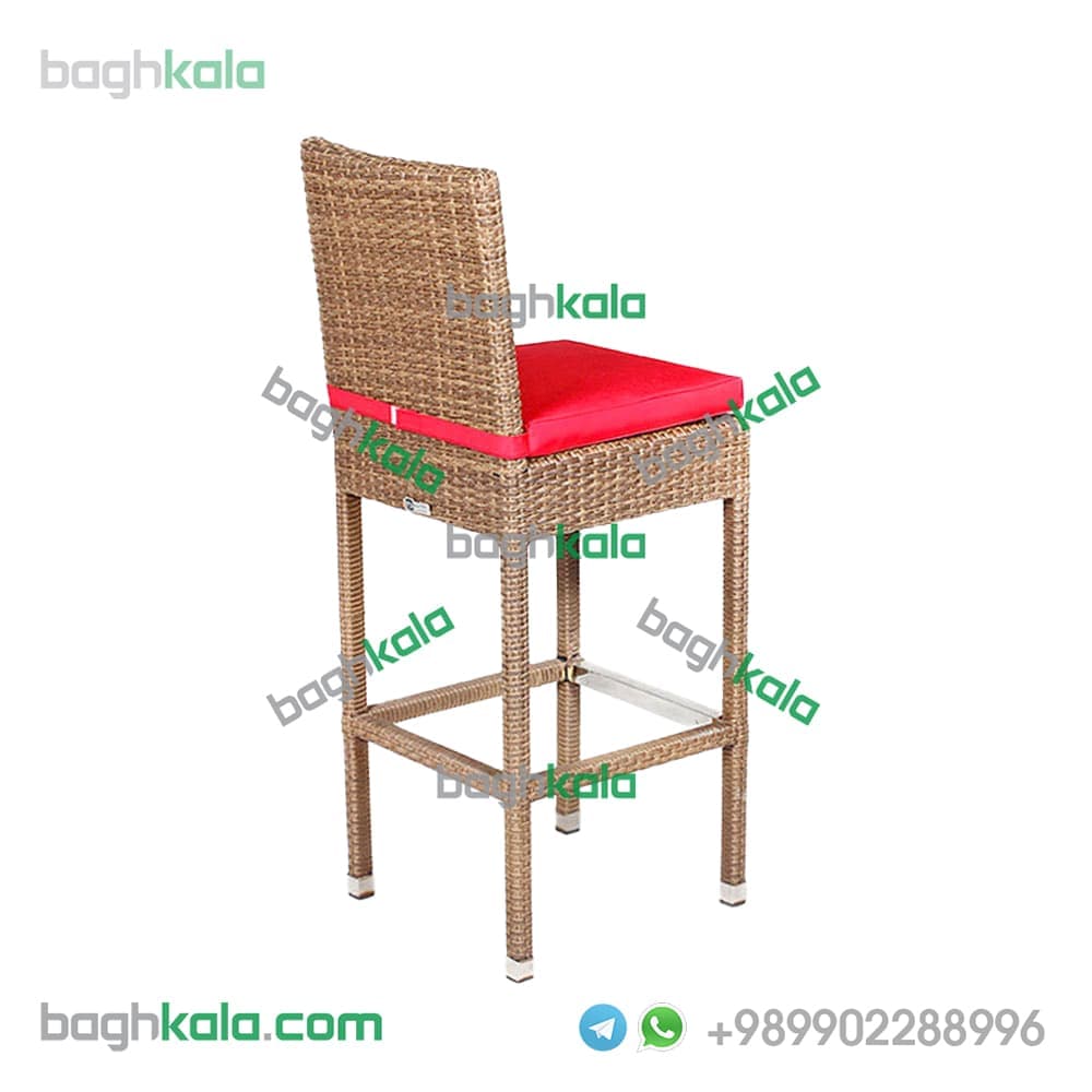 صندلی بار حصیری گل ابری — تصویر ۳