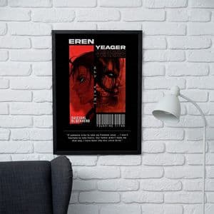 تابلو مدل دیواری طرح انیمه اتک آن تایتان (Attack on Titan) | کاراکتر ارن ییگر Eren Yeager کد FD067 — تصویر ۲